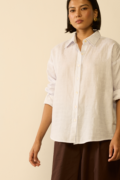 Martina Oversized Shirt : Air White