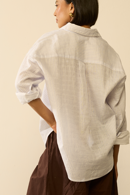 Martina Oversized Shirt : Air White