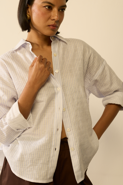 Martina Oversized Shirt : Air White