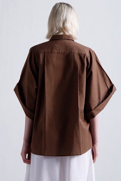 Andrea Oversized Shirt : Cocoa