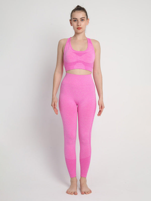 Womens Seamless Two piece Racerback Bra Vest Set SIZE S-L